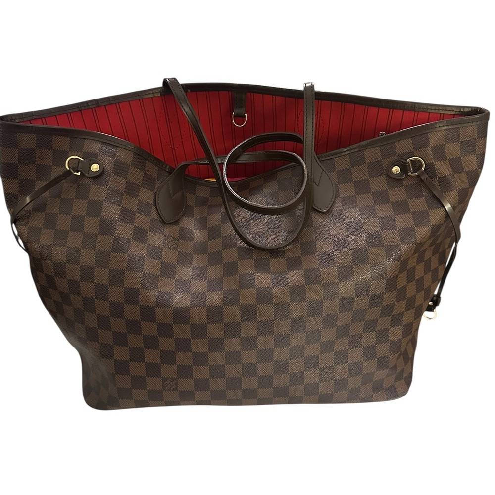 Louis Vuitton 2018 Damier Ebene Neverfull MM w Pouch (JD0138) - Picture 2 of 7